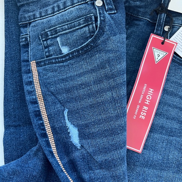 Guess Skinny Jeans with crystal trim size 10/30 - Picture 4 of 7